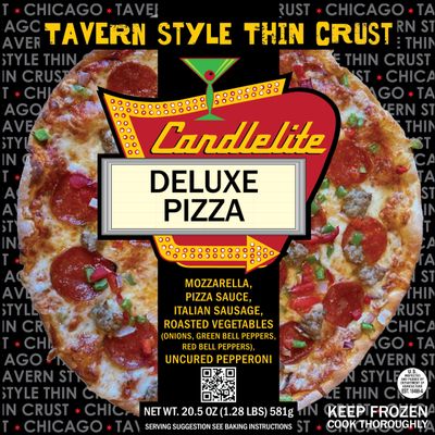Candlelite Frozen Pizza, Deluxe Pizza, Tavern Style, Thin and Crispy Pizza 20.5 oz each (Frozen) (Pack of 3)