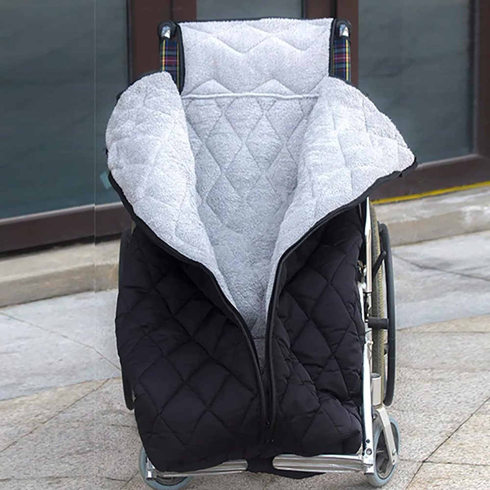 Wheelchair Warmer Blanket - Thicken Windproof Cozy Leg Cover with Zipper & Fleece Lined, Ideal for Elderly and Disabled, Keeps Lower Body Warm