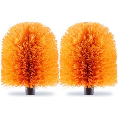 2 Pack Screw on Webster Cobweb Duster Head for Pole,Spider Web Brush, Cobweb Duster Head Attachment,Fits Standard 3/4 inch Threaded Poles (2, Orange)