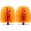 2 Pack Screw on Webster Cobweb Duster Head for Pole,Spider Web Brush, Cobweb Duster Head Attachment,Fits Standard 3/4 inch Threaded Poles (2, Orange) view 1