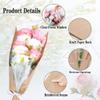 HSONAIGEE 50 Pieces Flower Bouquet Wrapping Paper, 24.8 x 8.7 x 4.7 Inch Flower Bags for Bouquets Kraft Floral Wrap Sleeves with Ribbons for Home Mothers Day Wedding Flower Bar Supplies view 3