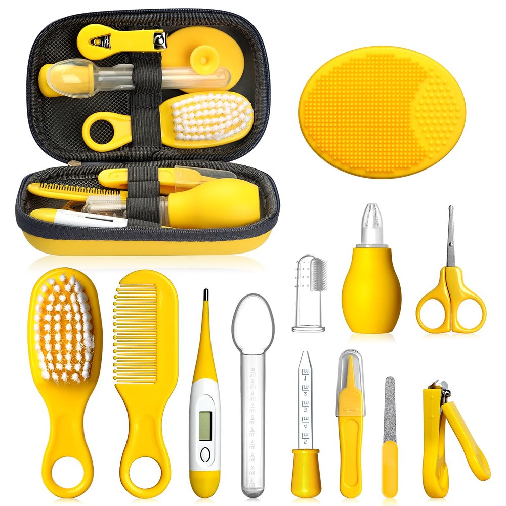 Baby Healthcare and Grooming Kit, Portable Baby Safety Care Set, Baby Essentials kit for Newborn(Yellow 13 in 1)