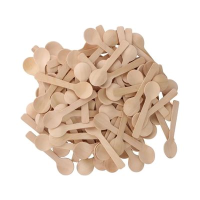 1000 Pcs mini wooden spoons 4-inch length,natural birch wood biodegradable utensils cutlery,mini wooden spoons for home or outdoor party., Wood color