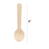1000 Pcs mini wooden spoons 4-inch length,natural birch wood biodegradable utensils cutlery,mini wooden spoons for home or outdoor party., Wood color view 2