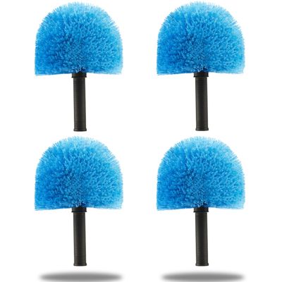 4 Pack Screw on Webster Cobweb Duster Head for Pole,Spider Web Remover Brush, Cobweb Duster Head Attachment,Fits Standard 3/4 inch Threaded Poles (4, Blue)