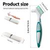 Denture Toothbrush Set, Portable Dual Head Denture Brush with Cover Case, Denture Cleaning Tool Set for Travel, Home and Camping, Dental Cleaning Brush Set for Denture Care False Teeth Cleaner Tool view 2