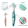 Denture Toothbrush Set, Portable Dual Head Denture Brush with Cover Case, Denture Cleaning Tool Set for Travel, Home and Camping, Dental Cleaning Brush Set for Denture Care False Teeth Cleaner Tool view 3