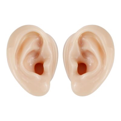 2 Pcs Silicone Ear Model, Fake Ear Models Left and Right Soft Flexible Model Fake Ear Piercing Practice,Realistic Silicone Ear Mold for Study Practice Teaching Tool, Jewelry Display
