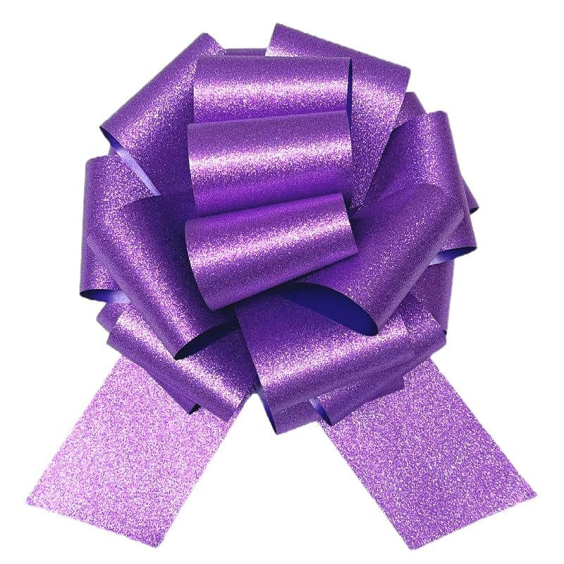 12" Big Purple Bow,1pcs Glitter Big Gift Bow Big Bow for Bike Bow for Present Bow for Large appliances,Bikes,Table Decorations and Party Events Decoration (Purple)
