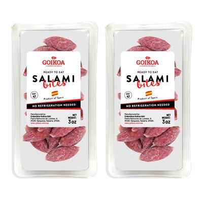 GOIKOA Salami Bites | Salchichon | Ready to Eat Snack | From Navarre, Spain | 3oz (85g) (Pack of 2)