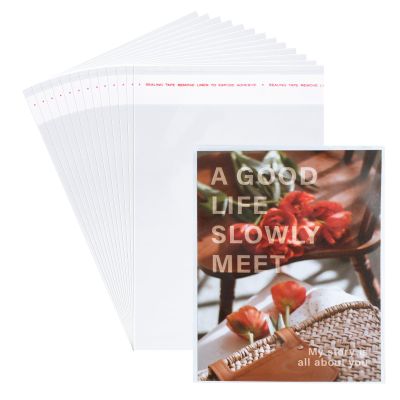Miraclekoo 300Pcs 4-1/2 x 6-1/2 Inch Resealable Cello Cellophane Bags,Thick Clear Plastic Sleeves - Fit A4 Envelope 4X6 Cards Toploaders Prints Photos Treats Cookie Candy