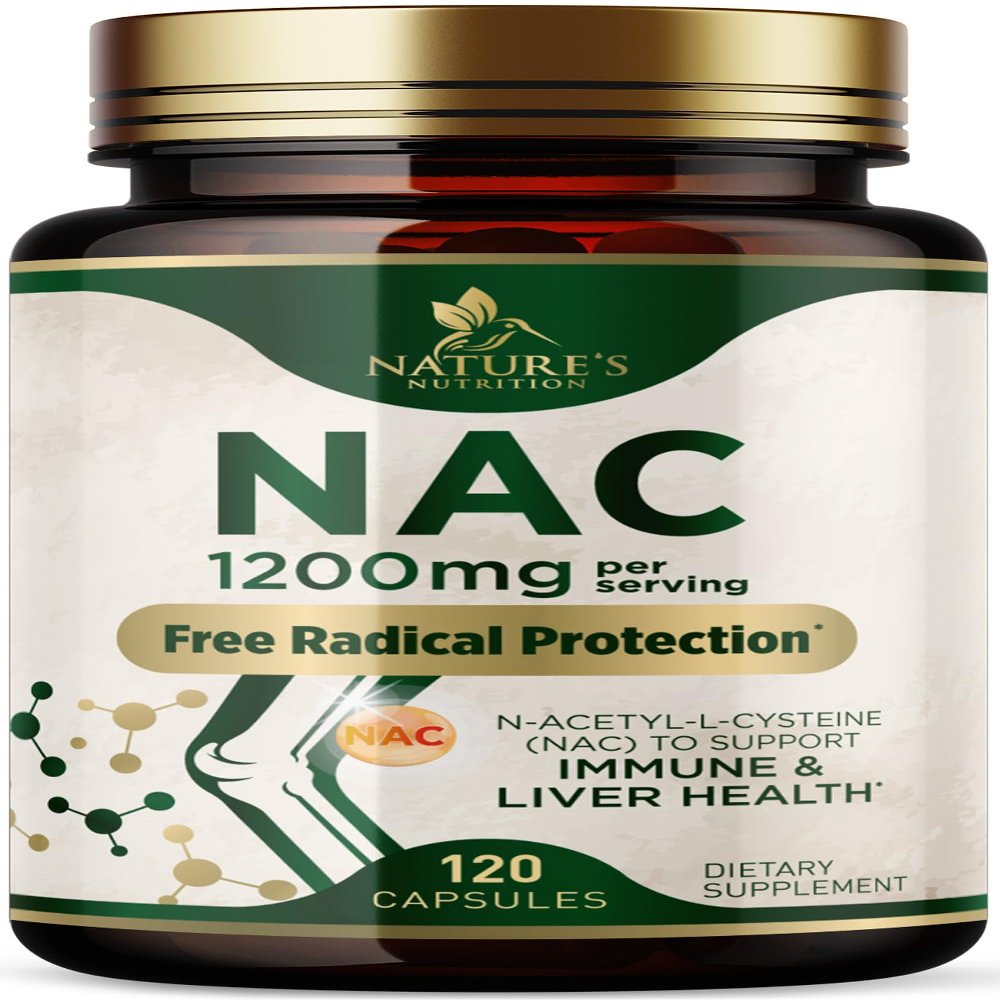 NAC Supplement - 1200mg Per Serving N-Acetyl-L-Cysteine - Free-Form NAC is a Powerful Antioxidant for Daily Immune, Liver & Respiratory Support - Vegan, Gluten Free, Bottled in USA - 120 Capsules