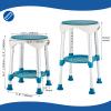 KSITEX Shower Stool Chair for Inside Shower, Small Corner Plastic Stool for Shower 300 Lb,360 Swivel Bath Shower Seat for Seniors Adults Sitting, Adjustable Bathtub Stool with Storage Tray view 2
