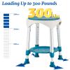 KSITEX Shower Stool Chair for Inside Shower, Small Corner Plastic Stool for Shower 300 Lb,360 Swivel Bath Shower Seat for Seniors Adults Sitting, Adjustable Bathtub Stool with Storage Tray view 4