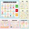 6Pcs Communication Board for Non Verbal Adults Picture Symbol Communication Cards Speech Therapy Tools for Autism Toddlers Kids Aphasia Stroke Patients Hospital Care Home Use Talking Placemats view 1