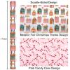 Yarcony Christmas Wrapping Paper Roll, Gingerbread House Wrapping Paper, Metallic Foil Adorable Village and Candy Cane Design Christmas Gift Wrap for Holiday, Winter Celebration (17 Inch X 33 Feet) view 3