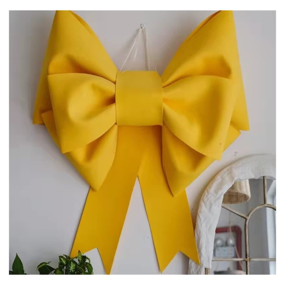 JTXSF Car Bow Big Bow Decorative Bow Shop Door Decoration Car Wedding Party Festivity Occasion Decoration Christmas Big Bow(Yellow,75x115cm)