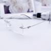 1 Pair Metal Frame Arms Rimless Glasses Legs and Nose Bridge Glasses Replacement Temple Eyewear Frame Temple Stainless Steel (Single Hole Silver) view 3