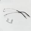 1 Pair Metal Frame Arms Rimless Glasses Legs and Nose Bridge Glasses Replacement Temple Eyewear Frame Temple Stainless Steel (Single Hole Silver) view 4