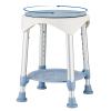 Shower Stool Chair for Inside Shower, Upgrade Small Corner Plastic Stool for Seniors Adult, 360 Swivel Shower Seat Stool for Bathroom, 6-Level Adjustable Height Bath Chair with Shelf view 1