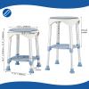Shower Stool Chair for Inside Shower, Upgrade Small Corner Plastic Stool for Seniors Adult, 360 Swivel Shower Seat Stool for Bathroom, 6-Level Adjustable Height Bath Chair with Shelf view 2
