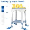 Shower Stool Chair for Inside Shower, Upgrade Small Corner Plastic Stool for Seniors Adult, 360 Swivel Shower Seat Stool for Bathroom, 6-Level Adjustable Height Bath Chair with Shelf view 4