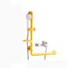 uhyOHF Bathroom Grab Bars, Multifunction Grab Bar with Shower Rack and Soap Dish,304 Stainless Steel L-Shaped Shower Safety Handle for Bathtubs,Bathroom Elderly Aid Support Bala(Yellow view 1
