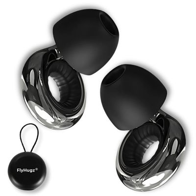 FlyHugz Grey Noise Cancelling Ear Plugs with Carry Case