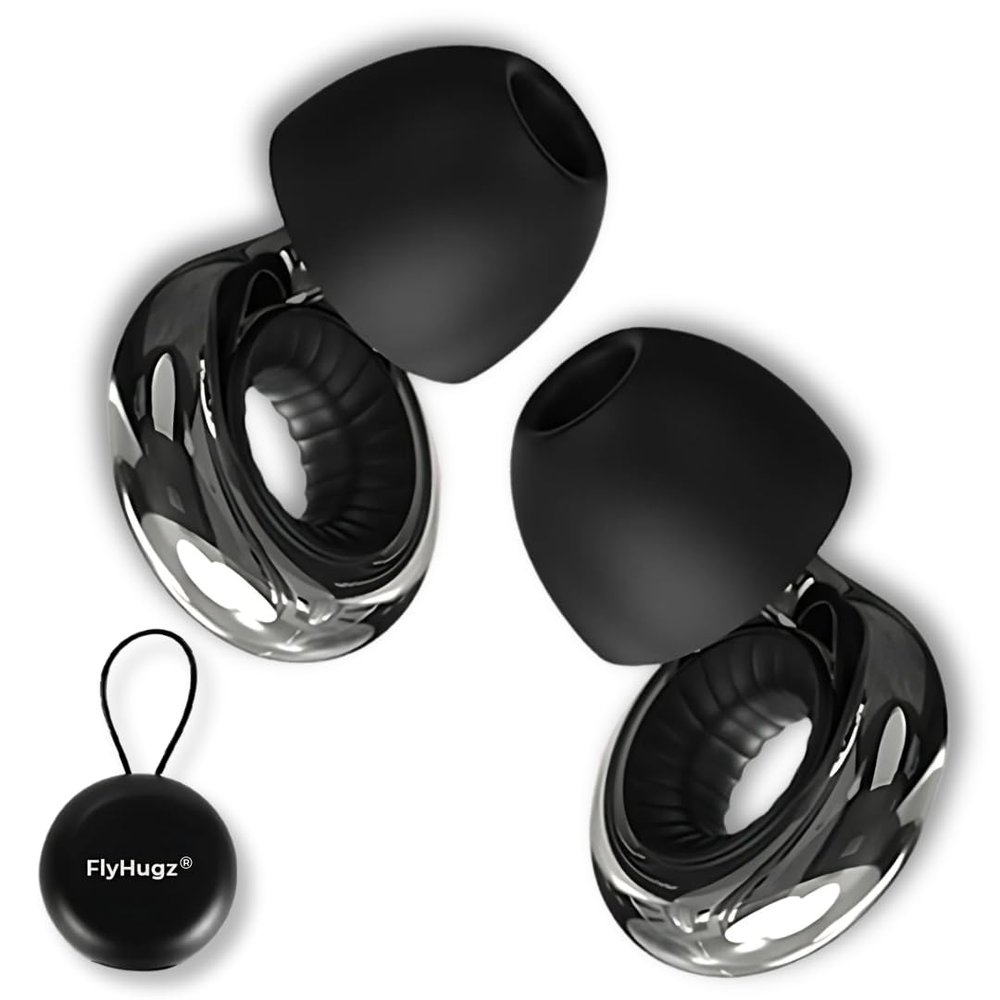 FlyHugz Grey Noise Cancelling Ear Plugs with Carry Case