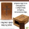 Wooden Urn for Human Ashes Large Adult Funeral Urn with Christian Cross Engraving Handcrafted Solid Wood Memorial Urn Box for Ashes 12 Inch view 3