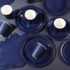 Tioncy 200 Pcs Navy Blue Disposable Paper Plates Cups and Napkins, Graduation Party Supplies Serve 50 Guests Disposable Paper Dinnerware Set for Birthday Wedding Baby Shower Family Picnic view 3