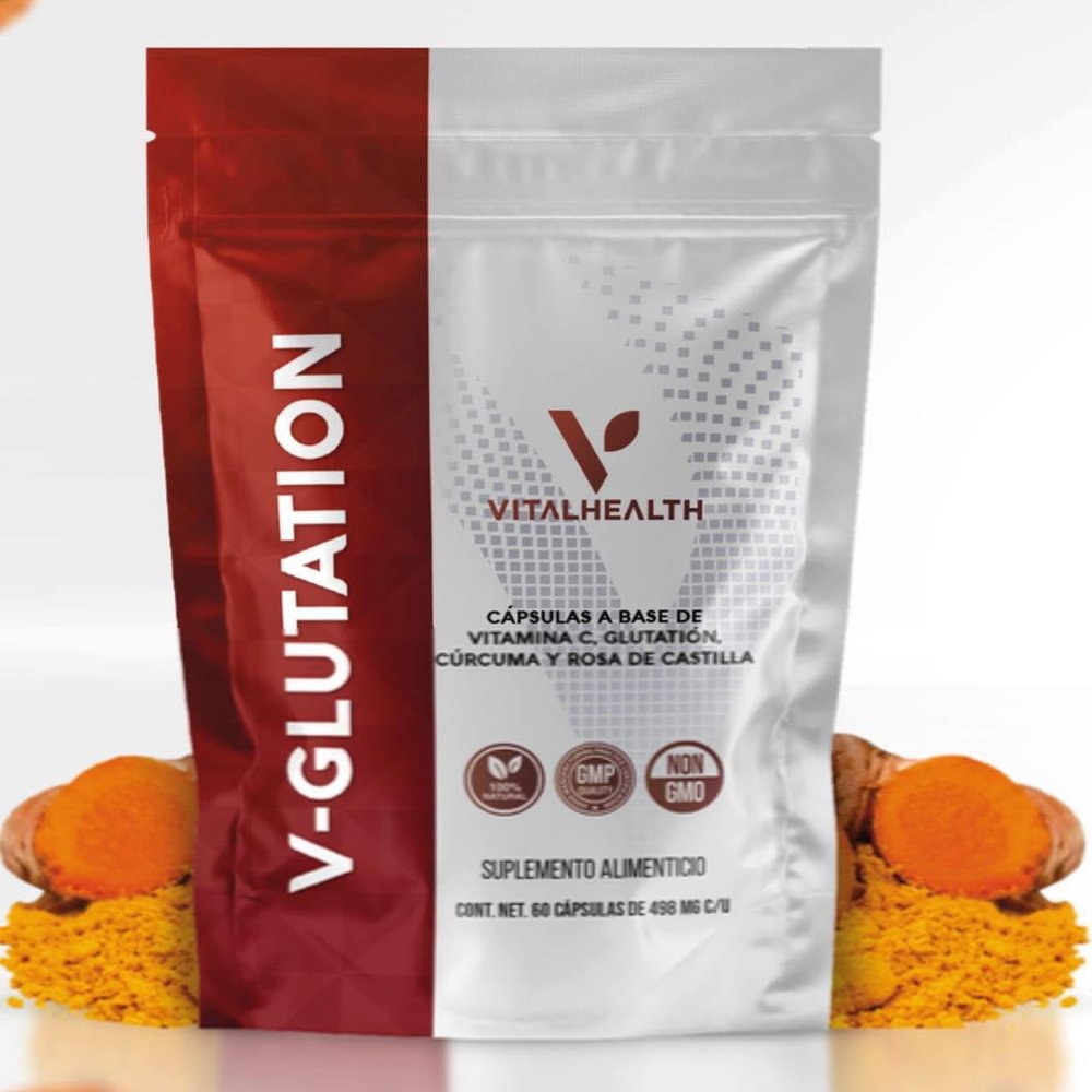 V-Glutation, Turmeric and Vitamin C Supplement, 60 Capsules, 500mg, Non-GMO, 100% Natural