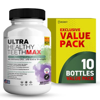 Ultra Healthy Teeth Max Probiotic Supplement, 40 Billion CFU, 60 Capsules, Advanced Oral Health Formula (10)