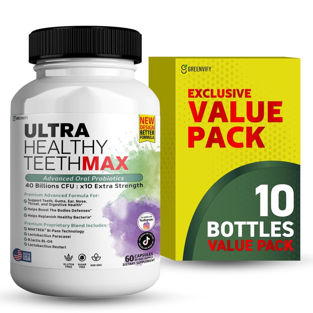 Ultra Healthy Teeth Max Probiotic Supplement, 40 Billion CFU, 60 Capsules, Advanced Oral Health Formula (10)
