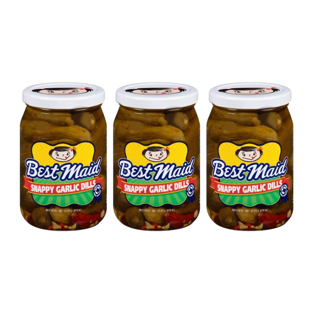 Best Maid Pickles 9-Item Assortment of Dill, Sweet, Bread & Butter, Okra, and Specialty Pickles - 3 or 6 Packs (3 Pack, "Snappy" Dill Pickles)