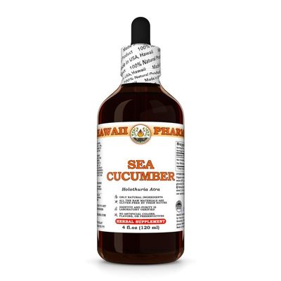 Sea Cucumber (Holothuria Atra) Dry Whole Tincture, All Natural, Vegan, Pure Liquid Extract - 4 fl.oz