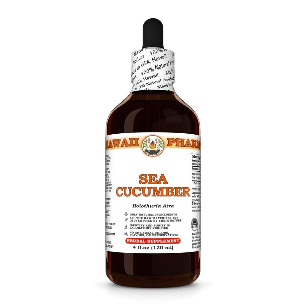Sea Cucumber (Holothuria Atra) Dry Whole Tincture, All Natural, Vegan, Pure Liquid Extract - 4 fl.oz
