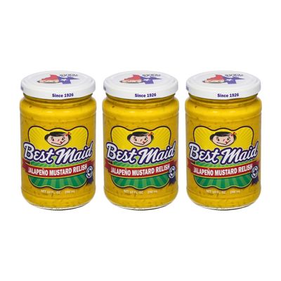 Best Maid Products Pickle Relish 10 Ounce 3 Packs - Sweet, Dill, Jalapeno Sweet, or Jalapeno Mustard (Jalapeno Mustard Relish)