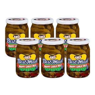 Best Maid Pickles 9-Item Assortment of Dill, Sweet, Bread & Butter, Okra, and Specialty Pickles - 3 or 6 Packs (6 Pack, "Snappy" Dill Pickles)
