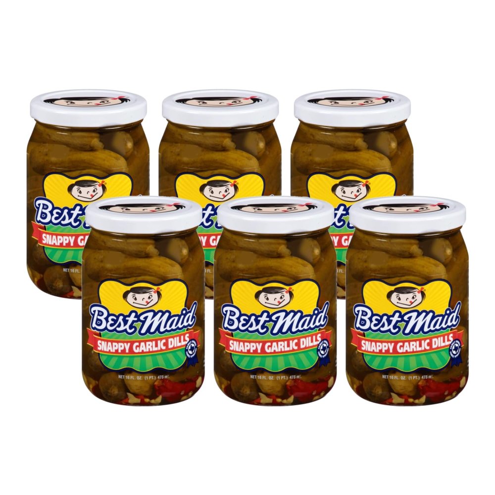 Best Maid Pickles 9-Item Assortment of Dill, Sweet, Bread & Butter, Okra, and Specialty Pickles - 3 or 6 Packs (6 Pack, "Snappy" Dill Pickles)