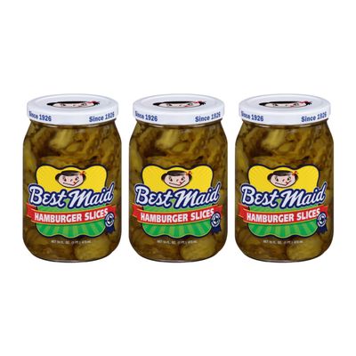 Best Maid Pickles 9-Item Assortment of Dill, Sweet, Bread & Butter, Okra, and Specialty Pickles - 3 or 6 Packs (3 Pack, Hamburger Slice Dill)