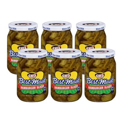 Best Maid Pickles 9-Item Assortment of Dill, Sweet, Bread & Butter, Okra, and Specialty Pickles - 3 or 6 Packs (6 Pack, Hamburger Slice Dill)