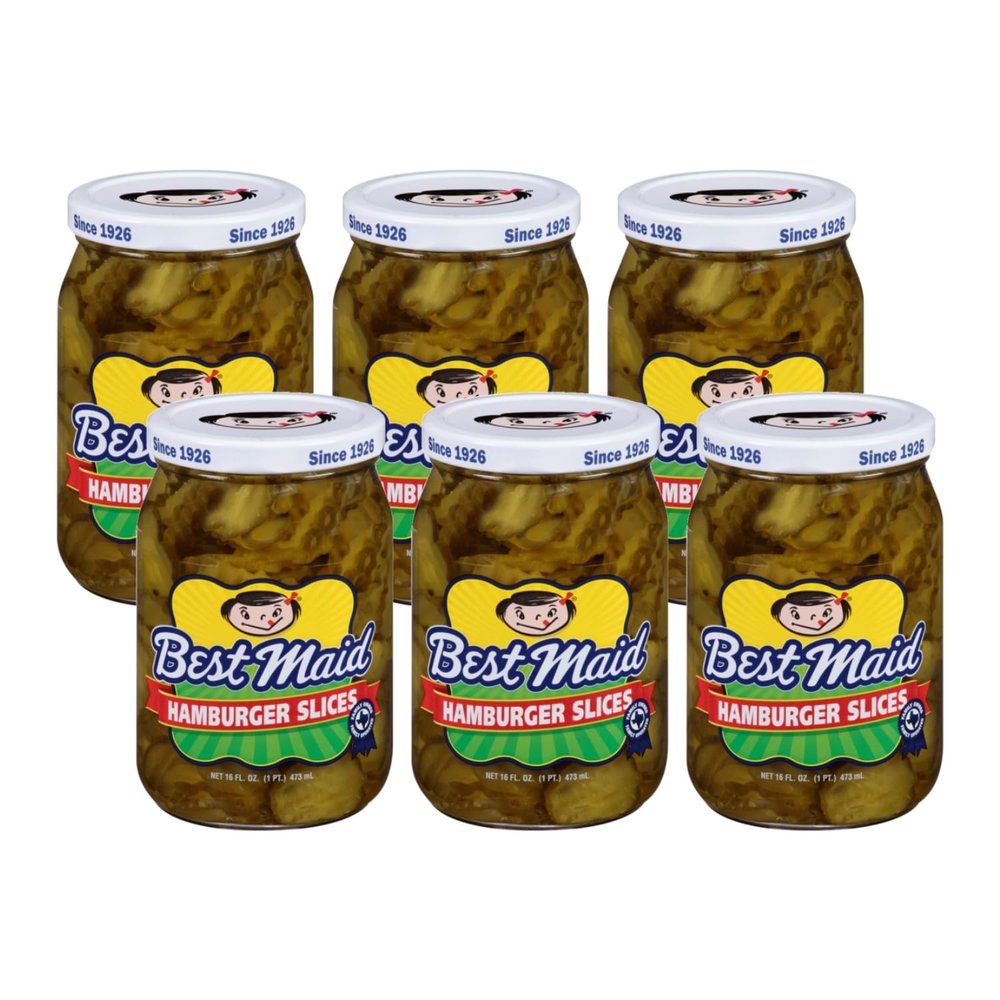 Best Maid Pickles 9-Item Assortment of Dill, Sweet, Bread & Butter, Okra, and Specialty Pickles - 3 or 6 Packs (6 Pack, Hamburger Slice Dill)