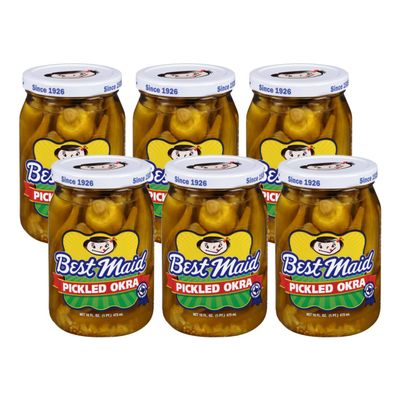 Best Maid Pickles 9-Item Assortment of Dill, Sweet, Bread & Butter, Okra, and Specialty Pickles - 3 or 6 Packs (6 Pack, Pickled Okra)