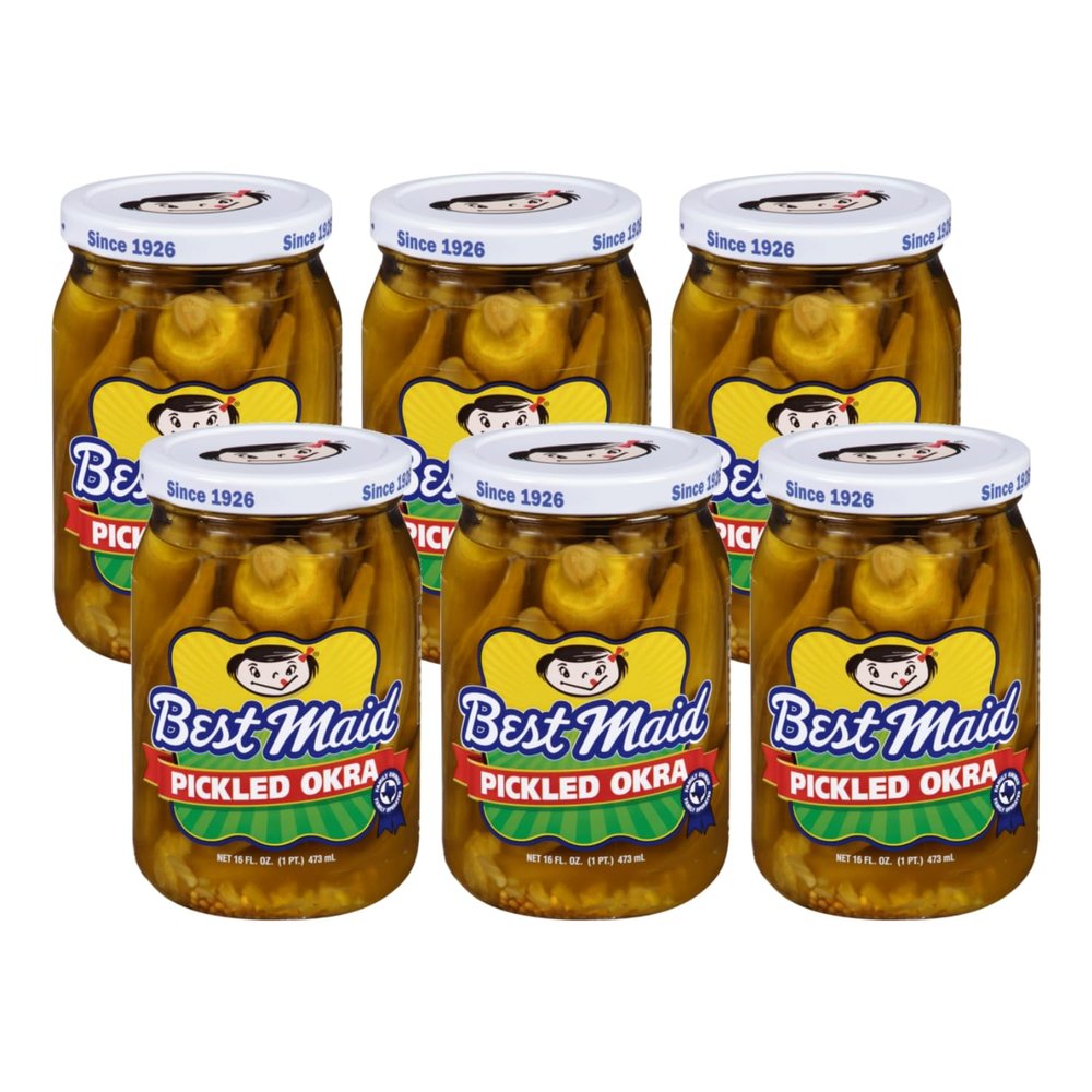 Best Maid Pickles 9-Item Assortment of Dill, Sweet, Bread & Butter, Okra, and Specialty Pickles - 3 or 6 Packs (6 Pack, Pickled Okra)
