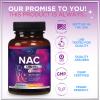 NAC Supplement - 1200mg per Serving N-Acetyl-L-Cysteine Optimal Absorption Immune Support with Powerful Antioxidants - Respiratory & Liver Health Support - Gluten Free, Bottled in USA - 60 Capsules view 4