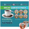 Double Donut Coffee DecafVariety Pack Medium Roast Coffee Pods, Compatible with Keurig K Cups Brewers 18 Count view 1