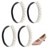 PH PandaHall 4pcs Pearl Shoe Straps Elastic Shoes Strap Pearl High Heel Shoe Band Ankle Straps Detachable Beaded Strap Anti-Loose Shoes Laces for Woman Sandals Wedding view 1