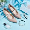 PH PandaHall 4pcs Pearl Shoe Straps Elastic Shoes Strap Pearl High Heel Shoe Band Ankle Straps Detachable Beaded Strap Anti-Loose Shoes Laces for Woman Sandals Wedding view 4