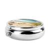 Beach Seaside Pill Box 3 Compartment Pill Case for Purse or Pocket Small Medicine Organizer with Mirror Travel Pillbox Decorative Metal Vitamin Container Unique Gift view 4